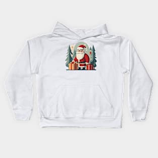 Santa Claus between trees Kids Hoodie